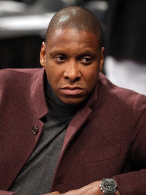 Toronto Raptors' general manager Masai Ujiri before a game against the Brooklyn Nets at Barclays Center.