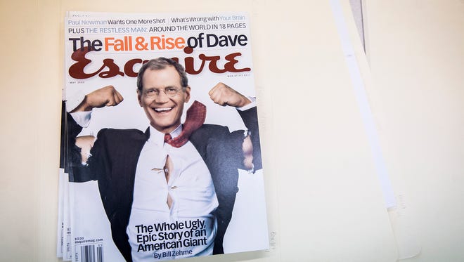 Copies of Esquire featuring David Letterman donated to Ball State's Bracken Library archives.