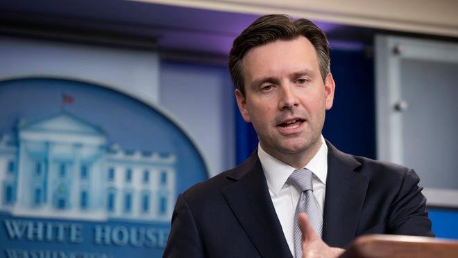 White House Press Secretary Josh Earnest speaks during the daily news briefing at the White House Thursday.