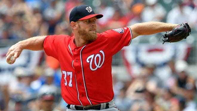 Stephen Strasburg struck out a season-high 11 batters over 7 2/3 innings of work against the Braves.