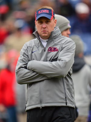 Mississippi coach Hugh Freeze before his team's game in the 2013 Music City Bowl against Georgia Tech.