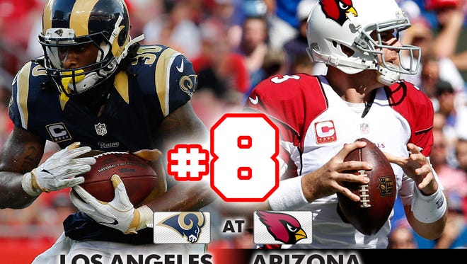 8. Rams at Cardinals: Arizona has fallen flat in two of the first three weeks and needs to bounce back at home against Los Angeles.