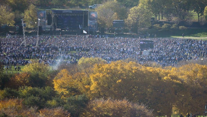 Fans gather at Grant Park.