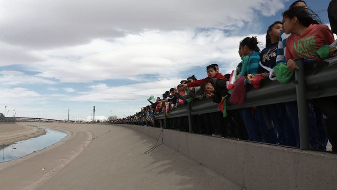 Mexicans in Ciudad Juarez, across from El Paso, protest against President Trump's plan to build a wall along the border.