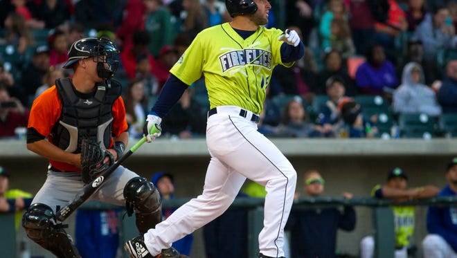 April 7: Time Tebow singles in his second minor legaue game.