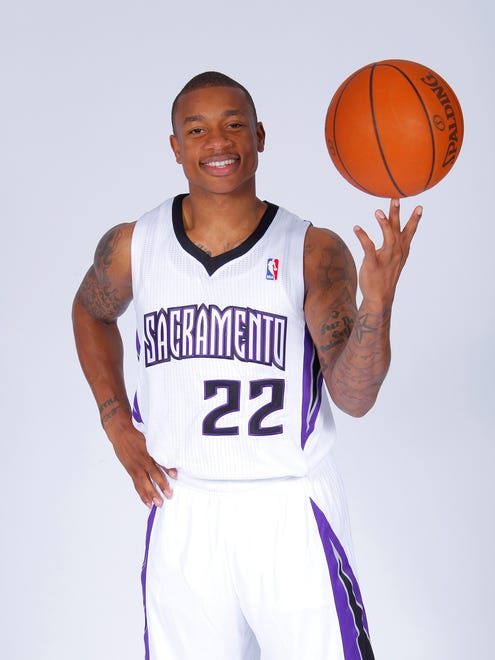 June 25, 2011: Isaiah Thomas of the Sacramento Kings smiles for the camera following a press conference.