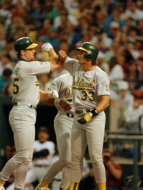 Jose Canseco and Mark McGwire become known as the Bash Brothers during the tenure with the A's.