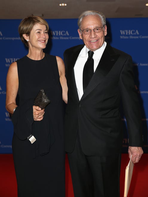Writer Elsa Walsh, left, and journalist Bob Woodward attend the 2017 White House Correspondents' Association Dinner at Washington Hilton on April 29, 2017 in Washington, DC.
