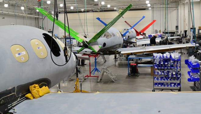 The Vision Jet is assembled at the Cirrus factory in Duluth, Minn.