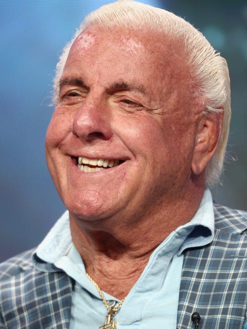Ric Flair of  'ESPN's 30 for 30: "Nature Boy"' speaks onstage during the Discovery Communications portion of the 2017 Summer Television Critics Association Press Tour.