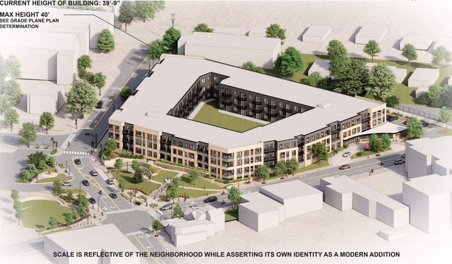 Three Leaf Partners, a Milwaukee-based development firm, is planning a three-story apartment building to replace the St. Bernard parish's building on Harwood Ave.